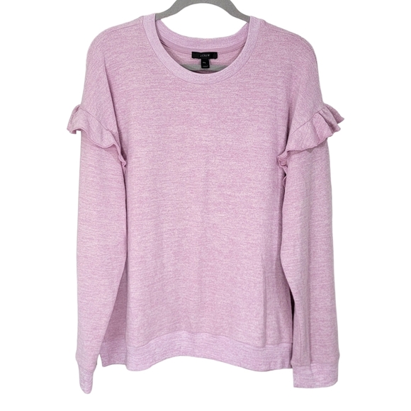 J. CREW Lilac Purple Pullover Ruffle Shoulder Soft Sweater Women's Size XXL NWT - Picture 1 of 9